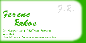 ferenc rakos business card